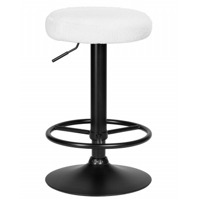 Табурет барный DOBRIN TEDDY BLACK (белое букле) - купить в Екатеринбурге, в наличии