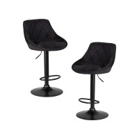Набор 2 шт Стул барный DOBRIN LOGAN BLACK (черный велюр (MJ9-101))
