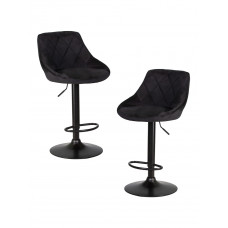 Набор 2 шт Стул барный DOBRIN LOGAN BLACK (черный велюр (MJ9-101))