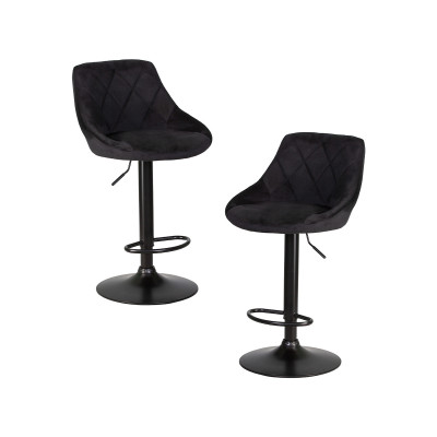 Набор 2 шт Стул барный DOBRIN LOGAN BLACK (черный велюр (MJ9-101))