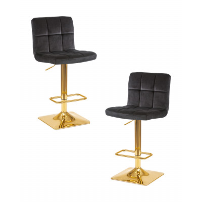 Набор 2 шт Стул барный DOBRIN GOLDIE (черный велюр (MJ9-101))