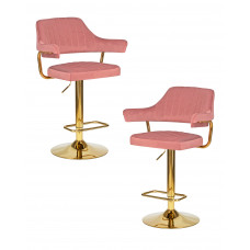 Набор 2 шт Стул барный DOBRIN CHARLY GOLD (розовый велюр (MJ9-32))