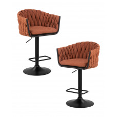 Набор 2 шт Стул барный DOBRIN LEON (оранжевая ткань (LAR 275-27))