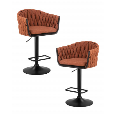 Набор 2 шт Стул барный DOBRIN LEON (оранжевая ткань (LAR 275-27))