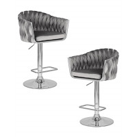 Набор 2 шт Стул барный DOBRIN MARCEL (серый велюр (MJ9-75))
