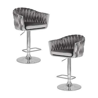 Набор 2 шт Стул барный DOBRIN MARCEL (серый велюр (MJ9-75)) - купить в Екатеринбурге, в наличии