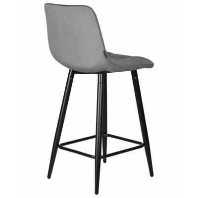 Набор 2 шт Стул полубарный DOBRIN OLIVIA (черные матовые ножки, темно-серый велюр (108-91))