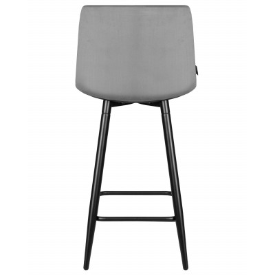 Набор 2 шт Стул полубарный DOBRIN OLIVIA (черные матовые ножки, темно-серый велюр (108-91))