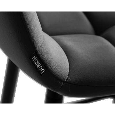 Набор 2 шт Стул полубарный DOBRIN OLIVIA (черные матовые ножки, темно-серый велюр (108-91))