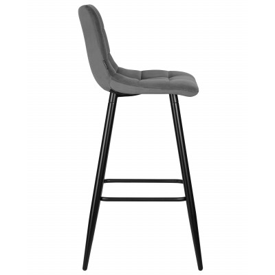 Набор 2 шт Стул барный DOBRIN NICOLE (черные матовые ножки, темно-серый велюр (108-91)) - купить в Екатеринбурге, в наличии