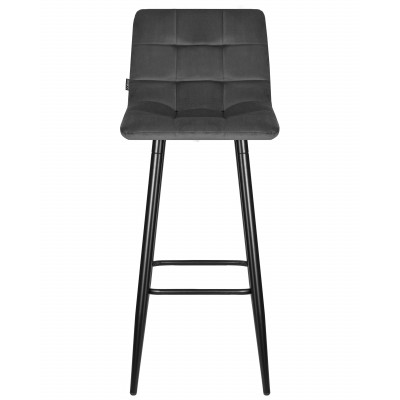 Набор 2 шт Стул барный DOBRIN NICOLE (черные матовые ножки, темно-серый велюр (108-91)) - купить в Екатеринбурге, в наличии