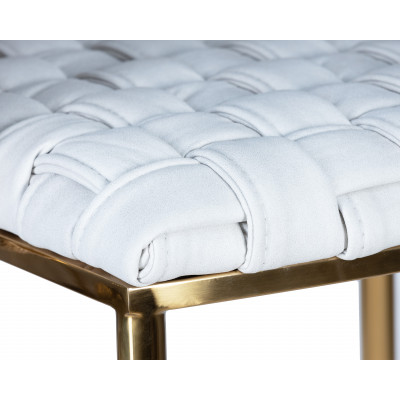 Набор 4 шт Стул барный DOBRIN EMMA GOLD (белый PU (T-01), белая ткань (F-49)) - купить в Екатеринбурге, в наличии