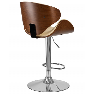 Набор 2 шт Стул барный DOBRIN KARTER (коричневое дерево, кремовый) - купить в Екатеринбурге, в наличии