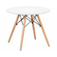 Стол журнальный DOBRIN SHELLEY (ножки светлый бук, цвет белый)