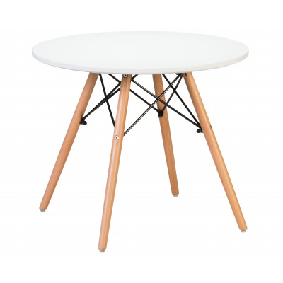 Стол журнальный DOBRIN SHELLEY (ножки светлый бук, цвет белый)