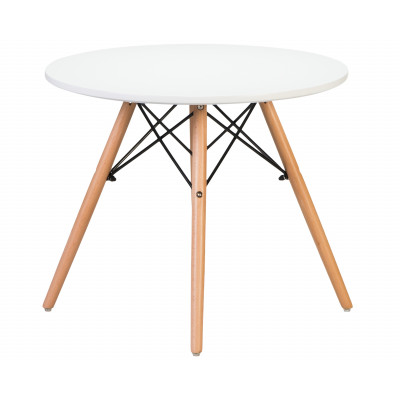 Стол журнальный DOBRIN SHELLEY (ножки светлый бук, цвет белый)