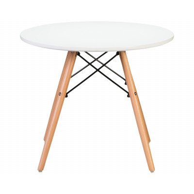 Стол журнальный DOBRIN SHELLEY (ножки светлый бук, цвет белый)