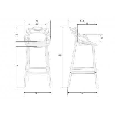 Стул барный DOBRIN MASTERS BAR (тёмно-серый (GR-04))