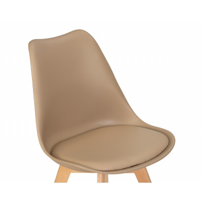 Набор 4 шт Стул обеденный DOBRIN JERRY SOFT (ножки светлый бук, цвет сиденья бежевый (GR-03))