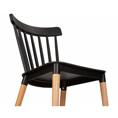 Стул обеденный DOBRIN THEO (ножки светлый бук, цвет черный (B-03))
