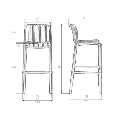 Стул барный DOBRIN CHLOE BAR (черный (B-03)) - купить в Екатеринбурге, в наличии