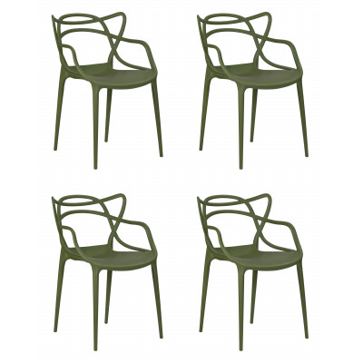 Набор 4 шт Стул обеденный DOBRIN MASTERS (зеленый хаки (G-17)) - купить в Екатеринбурге, в наличии