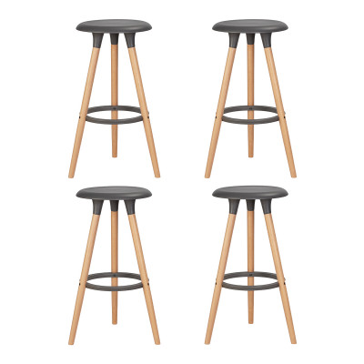 Набор 4 шт Табурет барный DOBRIN ROYCE (ножки светлый бук, цвет темно-серый (GR-04)) - купить в Екатеринбурге, в наличии