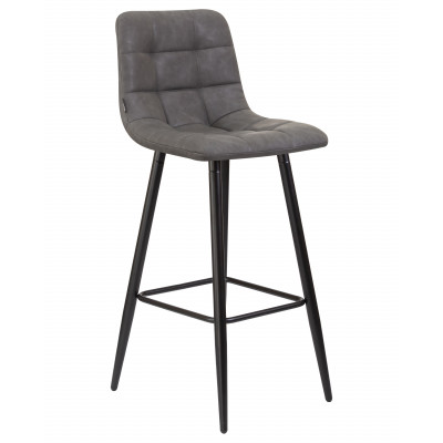 Стул барный DOBRIN NICOLE (черные матовые ножки, серая антрацитовая винтажная экокожа (RU-08)) - купить в Екатеринбурге, в наличии