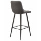 Стул барный DOBRIN NICOLE (черные матовые ножки, серая антрацитовая винтажная экокожа (RU-08)) - купить в Екатеринбурге, в наличии