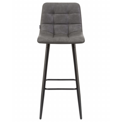 Стул барный DOBRIN NICOLE (черные матовые ножки, серая антрацитовая винтажная экокожа (RU-08)) - купить в Екатеринбурге, в наличии