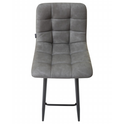 Стул барный DOBRIN NICOLE (черные матовые ножки, серая антрацитовая винтажная экокожа (RU-08)) - купить в Екатеринбурге, в наличии