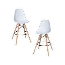Набор 2 шт Стул барный DOBRIN DSW BAR (ножки светлый бук, цвет сиденья белый (W-02))