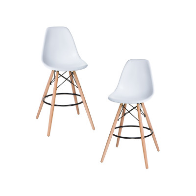 Набор 2 шт Стул барный DOBRIN DSW BAR (ножки светлый бук, цвет сиденья белый (W-02)) - купить в Екатеринбурге, в наличии