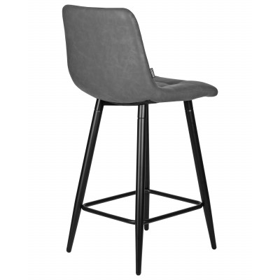 Стул полубарный DOBRIN OLIVIA (черные матовые ножки, серая антрацитовая винтажная экокожа (RU-08)) - купить в Екатеринбурге, в наличии