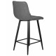 Стул полубарный DOBRIN OLIVIA (черные матовые ножки, серая антрацитовая винтажная экокожа (RU-08)) - купить в Екатеринбурге, в наличии