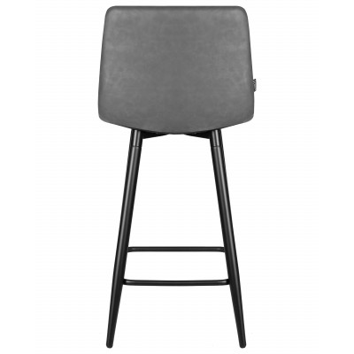 Стул полубарный DOBRIN OLIVIA (черные матовые ножки, серая антрацитовая винтажная экокожа (RU-08)) - купить в Екатеринбурге, в наличии