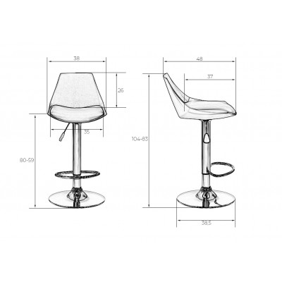 Стул барный DOBRIN ROCKY (серый) - купить в Екатеринбурге, в наличии