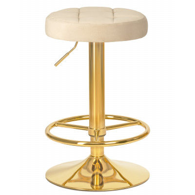 Табурет барный DOBRIN BRUNO GOLD (бежевый велюр (MJ9-10)) - купить в Екатеринбурге, в наличии