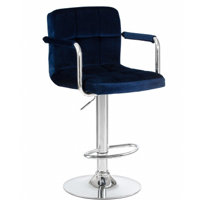 Набор 2 шт Стул барный DOBRIN KRUGER ARM (синий велюр (MJ9-117))