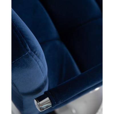 Набор 2 шт Стул барный DOBRIN KRUGER ARM (синий велюр (MJ9-117))