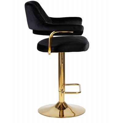 Стул барный DOBRIN CHARLY GOLD (черный велюр (MJ9-101)) - купить в Екатеринбурге, в наличии