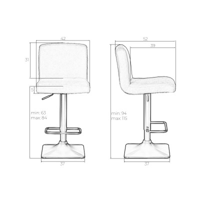 Набор 2 шт Стул барный DOBRIN LEO (белый букле (13)) - купить в Екатеринбурге, в наличии