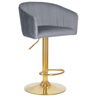 Стул барный DOBRIN DARCY GOLD (серый велюр (1922-19))