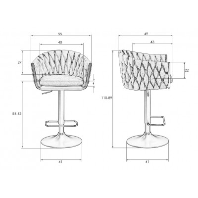 Стул барный DOBRIN LEON (черная ткань (LAR-275-50)) - купить в Екатеринбурге, в наличии