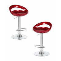 Набор 2 шт Стул барный DOBRIN DISCO (бордовый металлик)