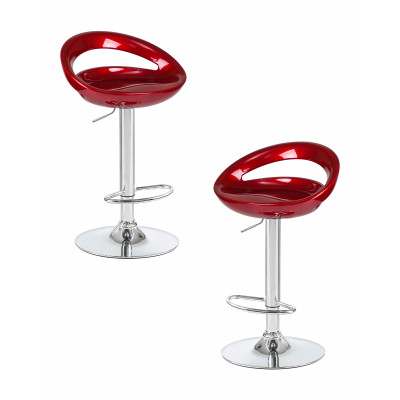 Набор 2 шт Стул барный DOBRIN DISCO (бордовый металлик)