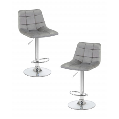 Набор 2 шт Стул барный DOBRIN TAILOR (серый велюр (MJ9-75)) - купить в Екатеринбурге, в наличии