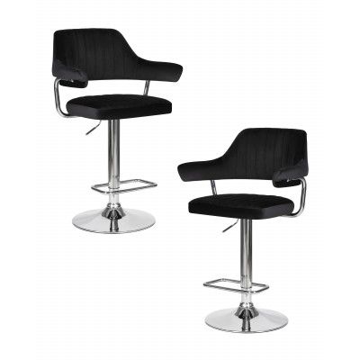 Набор 2 шт Стул барный DOBRIN CHARLY (черный велюр (MJ9-101)) - купить в Екатеринбурге, в наличии
