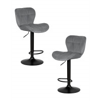 Набор 2 шт Стул барный DOBRIN BARNY BLACK (серый велюр (MJ9-75))