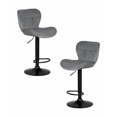 Набор 2 шт Стул барный DOBRIN BARNY BLACK (серый велюр (MJ9-75)) - купить в Екатеринбурге, в наличии